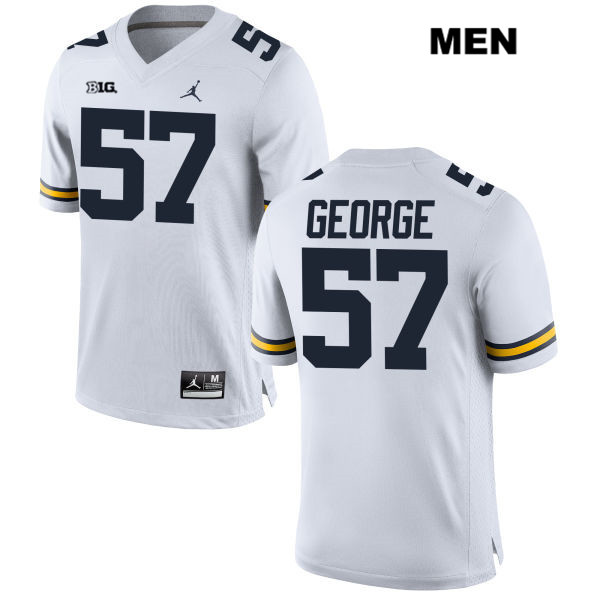 Men's NCAA Michigan Wolverines Joey George #57 White Jordan Brand Authentic Stitched Football College Jersey KZ25T56TV